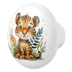 Big Mit Augen Little Tiger Cub Keramikknauf