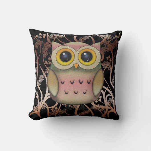 Big Mit Augen Owl Throw Kissen (Vorderseite)
