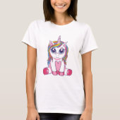 Big Mit Augen Unicorn T-Shirt (Vorderseite)