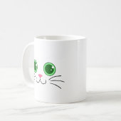 Big Mit Augen White Cat Tasse (Vorderseite Links)