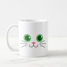 Big Mit Augen White Cat Tasse