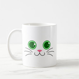 Big Mit Augen White Cat Tasse
