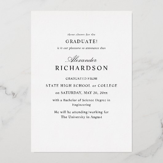 Big Mod Name Foto V Foto D Graduate Ankündigung (Rückseite)