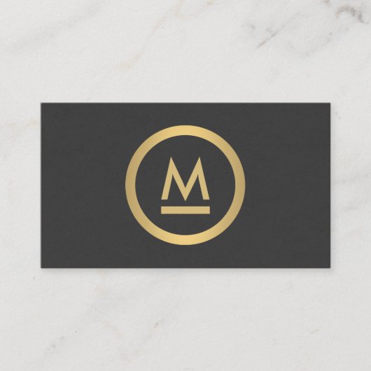 Big Modern Monogram in Imitate Gold Visitenkarte (Vorderseite)