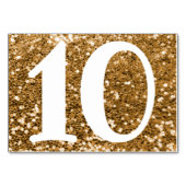 Big Modern Number Imitats Gold Glitzer Tischnummer (Vorderseite)