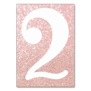 Big Modern Number Imitats Rose Gold Bokeh Glitzer Tischnummer