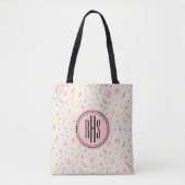 Big Monogram auf Spring-Easter Muster Tote Bag Tasche (Vorderseite)