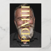 Big Monogram Bold Presse Gold Geburtstag Folieneinladung (Vorderseite)