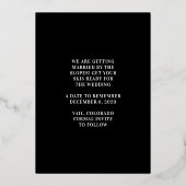 Big Monogram Bold Pressed Gold Foil Save the Date Folieneinladung (Rückseite)