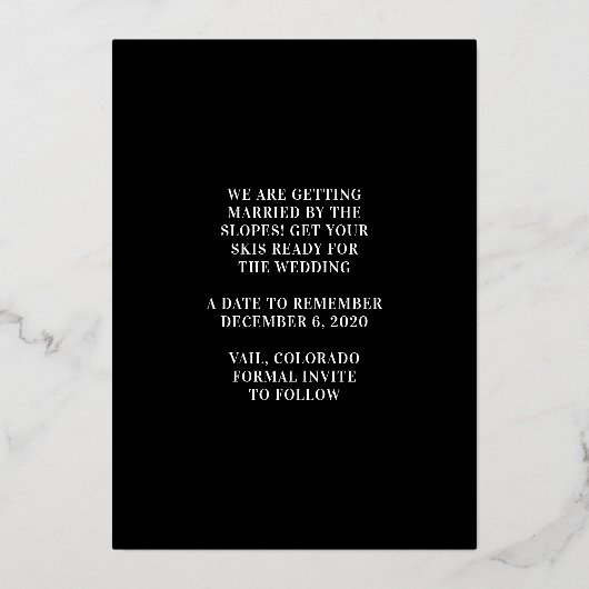 Big Monogram Bold Pressed Gold Foil Save the Date Folieneinladung (Rückseite)