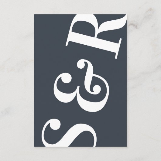 Big Monogram Modern Bold Simple Wedding Begleitkarte (Rückseite)
