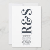 Big Monogram Modern Bold Simple Wedding Einladung (Vorderseite)