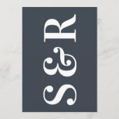 Big Monogram Modern Bold Simple Wedding Menükarte (Rückseite)