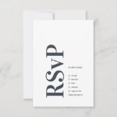 Big Monogram Modern Bold Simple Wedding RSVP Karte (Vorderseite)