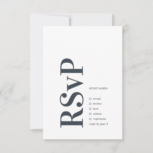 Big Monogram Modern Bold Simple Wedding RSVP Karte (Vorderseite)