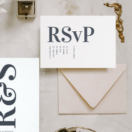 Big Monogram Modern Bold Simple Wedding RSVP Karte