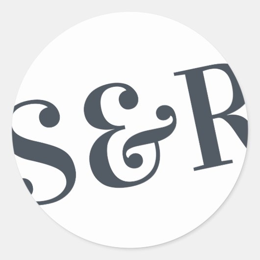 Big Monogram Modern Bold Simple Wedding Runder Aufkleber (Vorderseite)