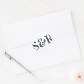 Big Monogram Modern Bold Simple Wedding Runder Aufkleber (Umschlag)