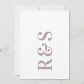 Big Monogram Modern Bold Taupe Wedding Einladung (Rückseite)