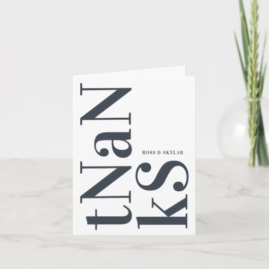 Big Monogram Modern Simple Dankeskarte (Vorderseite)