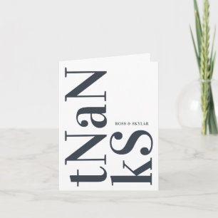 Big Monogram Modern Simple Dankeskarte