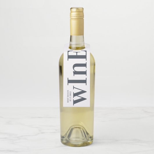 Big Monogram Modern Simple Flaschenanhänger (Auf Flasche)