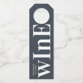 Big Monogram Modern Simple Flaschenanhänger (Rückseite)