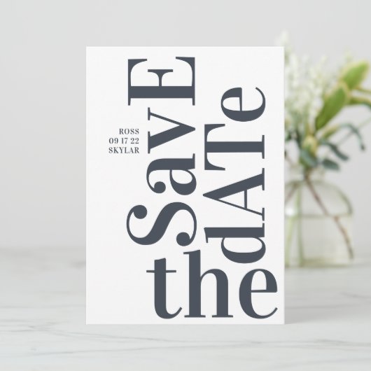 Big Monogram Modern Simple Save The Date (Stehend Vorderseite)