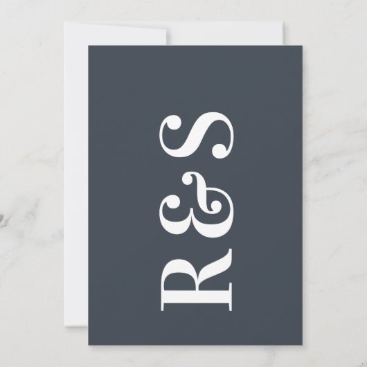 Big Monogram Modern Simple Save The Date (Rückseite)