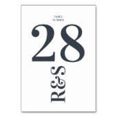 Big Monogram Modern Simple Tischnummer (Vorderseite)