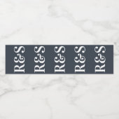 Big Monogram Modern Simple Water Bottle Label Wasserflaschenetikett (Einzelnes Label)