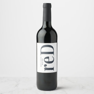 Big Monogram Modern Simple Weinetikett