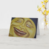 Big Moon Face Karte (Gelbe Blume)