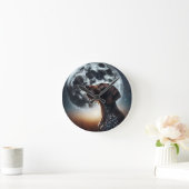Big Moon Nighttime Sky GSP Dog farbenfroh Runde Wanduhr (Zuhause)
