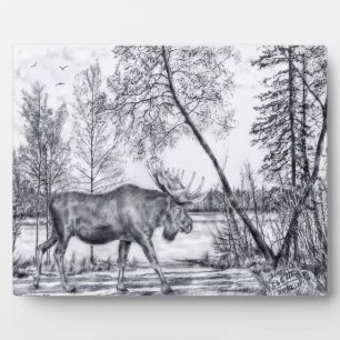 Big Moose Plaque Fotoplatte