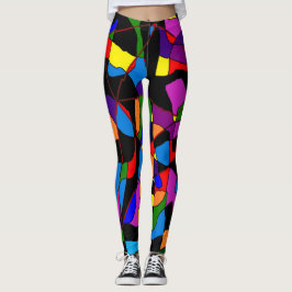 BIG MOSAIC MIXED COLORED PATTERS LEGGINGS