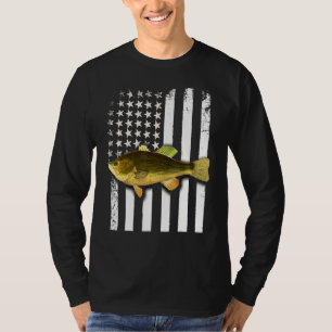 Big Mouth Bass American Flag USA Große Mouth Bass T-Shirt