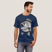 Big Mouth Bass Fish T - Shirt (Vorne ganz)