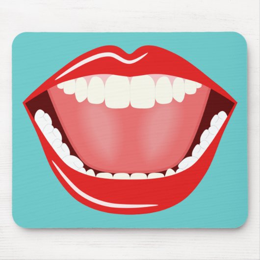 Big Mouth Cool Mouse Pads Funny Niedlich Mousepads (Vorne)