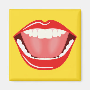 Big Mouth Cool Spaß Funny Square Magnet