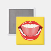 Big Mouth Cooler Spaß Funny Square Magnet (Vorderseite/Rückseite)