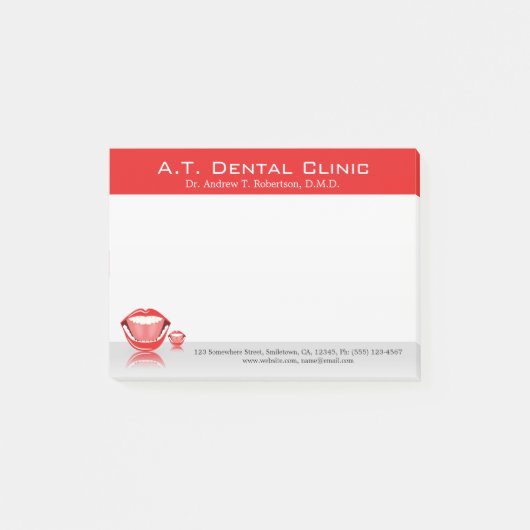 Big Mouth Dental Dentist Kleine Post-it®-Notizen Post-it Klebezettel (Vorderseite)
