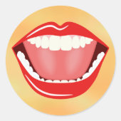Big Mouth Funny Cool Laughing Round Stickers (Vorderseite)