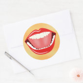 Big Mouth Funny Cool Laughing Round Stickers (Umschlag)