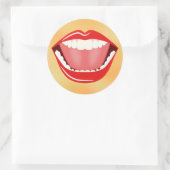 Big Mouth Funny Cool Laughing Round Stickers (Tasche)