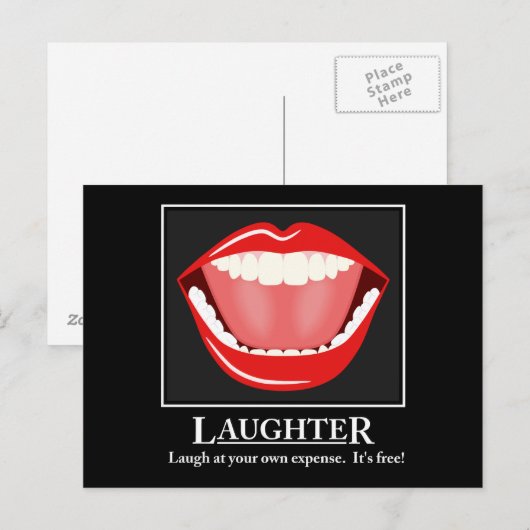Big Mouth Funny Laghter Motivierend Postkarten (Vorne/Hinten)