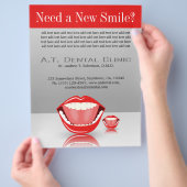 Big Mouth Large Dentist Dentistry Grau Red Flyer (Hand)