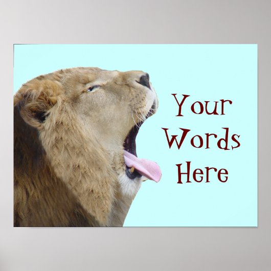 Big Mouth Lion Poster Print (Vorne)
