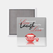 Big Mouth Live Laugh Square Kühlschrankmagnete Magnet (Vorderseite/Rückseite)