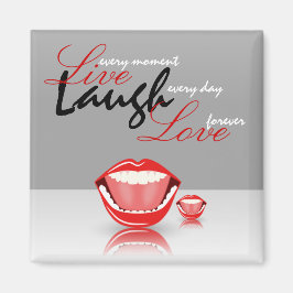 Big Mouth Live Laugh Square Kühlschrankmagnete Magnet